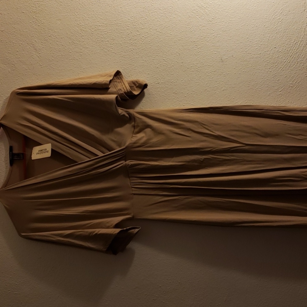 NWT forever 21 taupe floor length dress